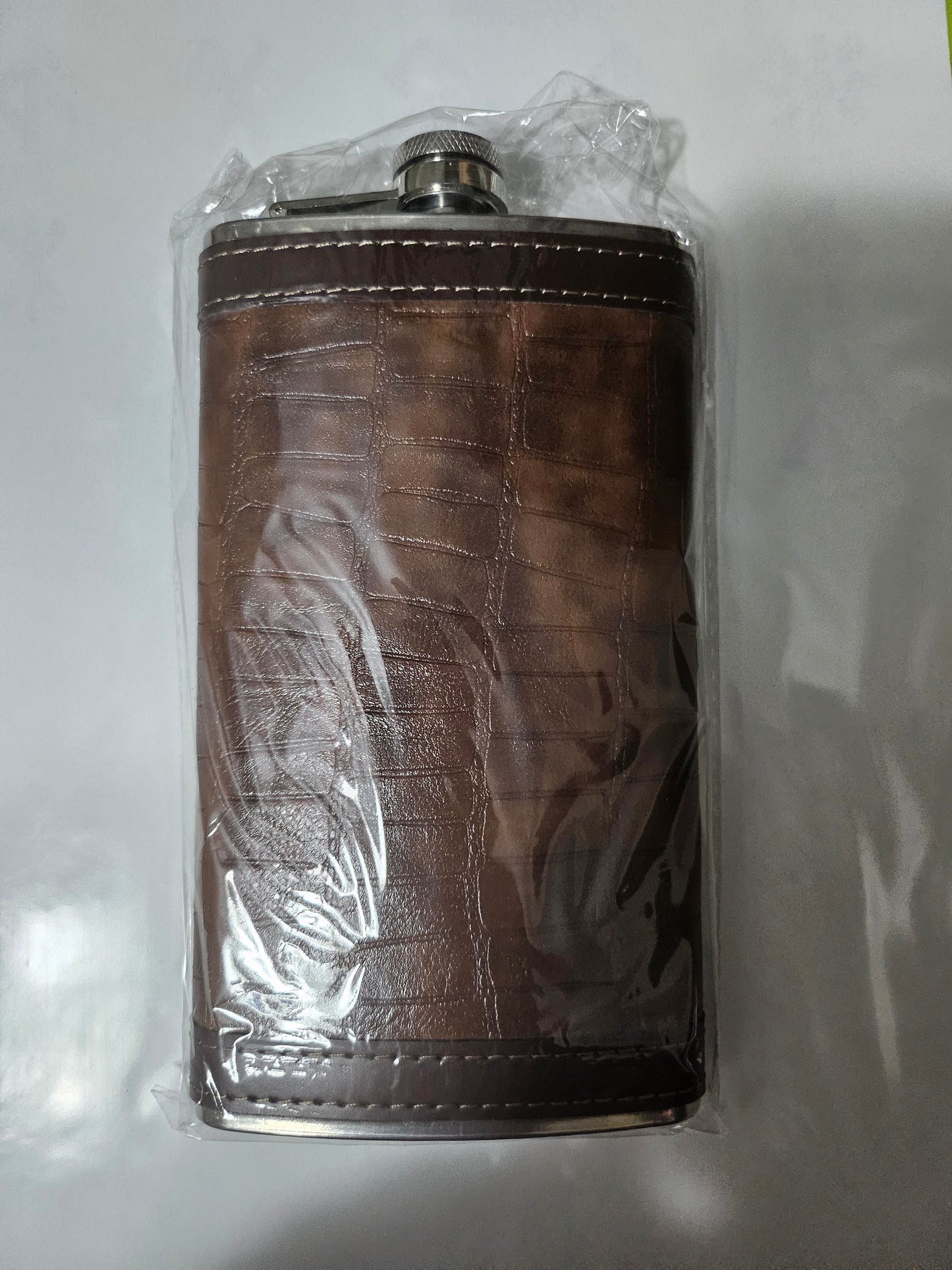 Faux Crocodile Skin Flask