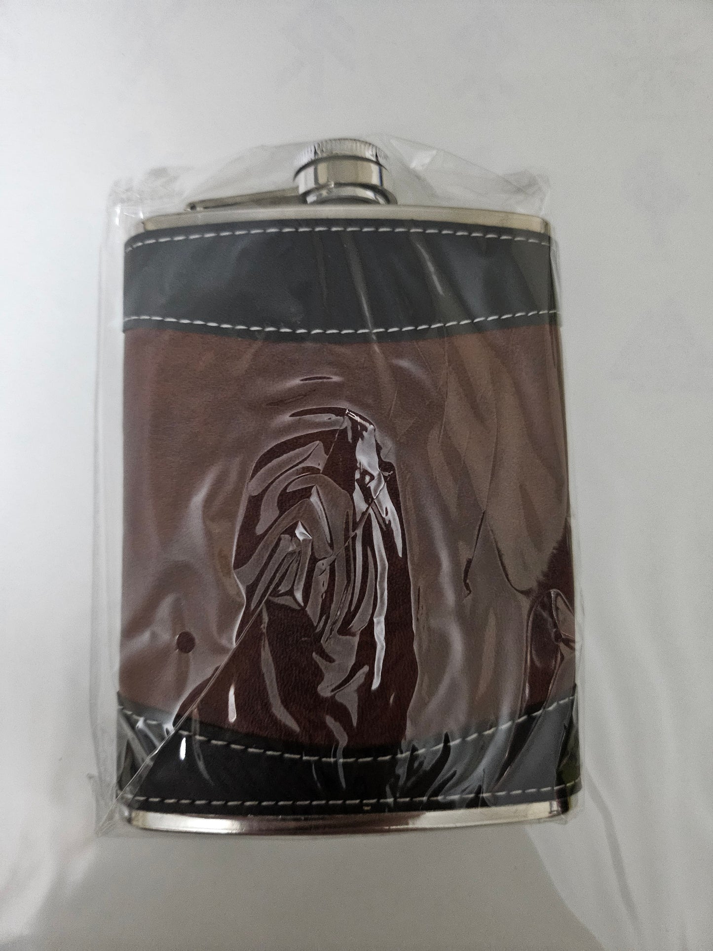 2 Tone Leather Flask