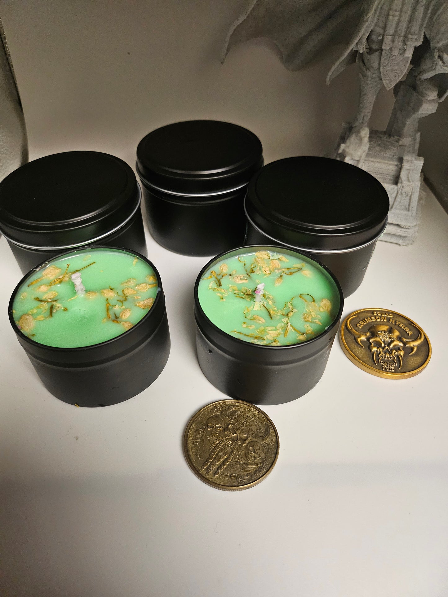 Jasmine Soy Candle with Real Petals - Hand-Poured Premium Candle